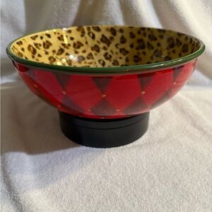 Red and Leopard Print Decorative Christmas Bowl